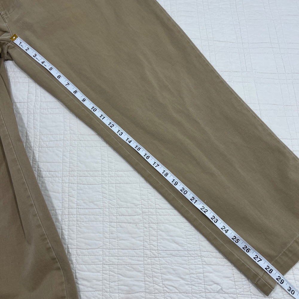 Polo Ralph Lauren Andrew Pant Mens 34x29* Khaki Tan Pleated Cotton Chino *READ - Picture 7 of 9